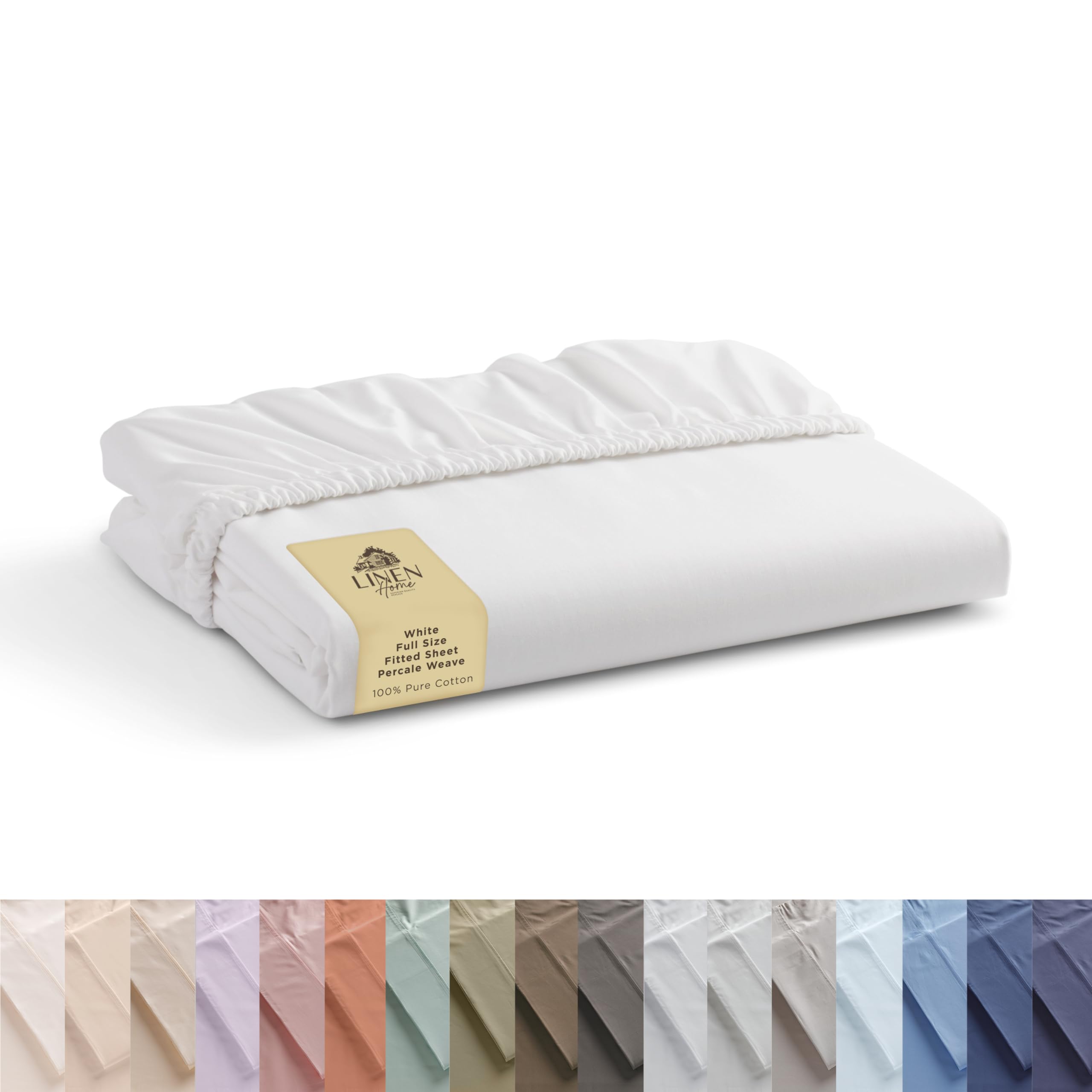 Linen Home drap-housse face pleine blanc maintien sécurisé