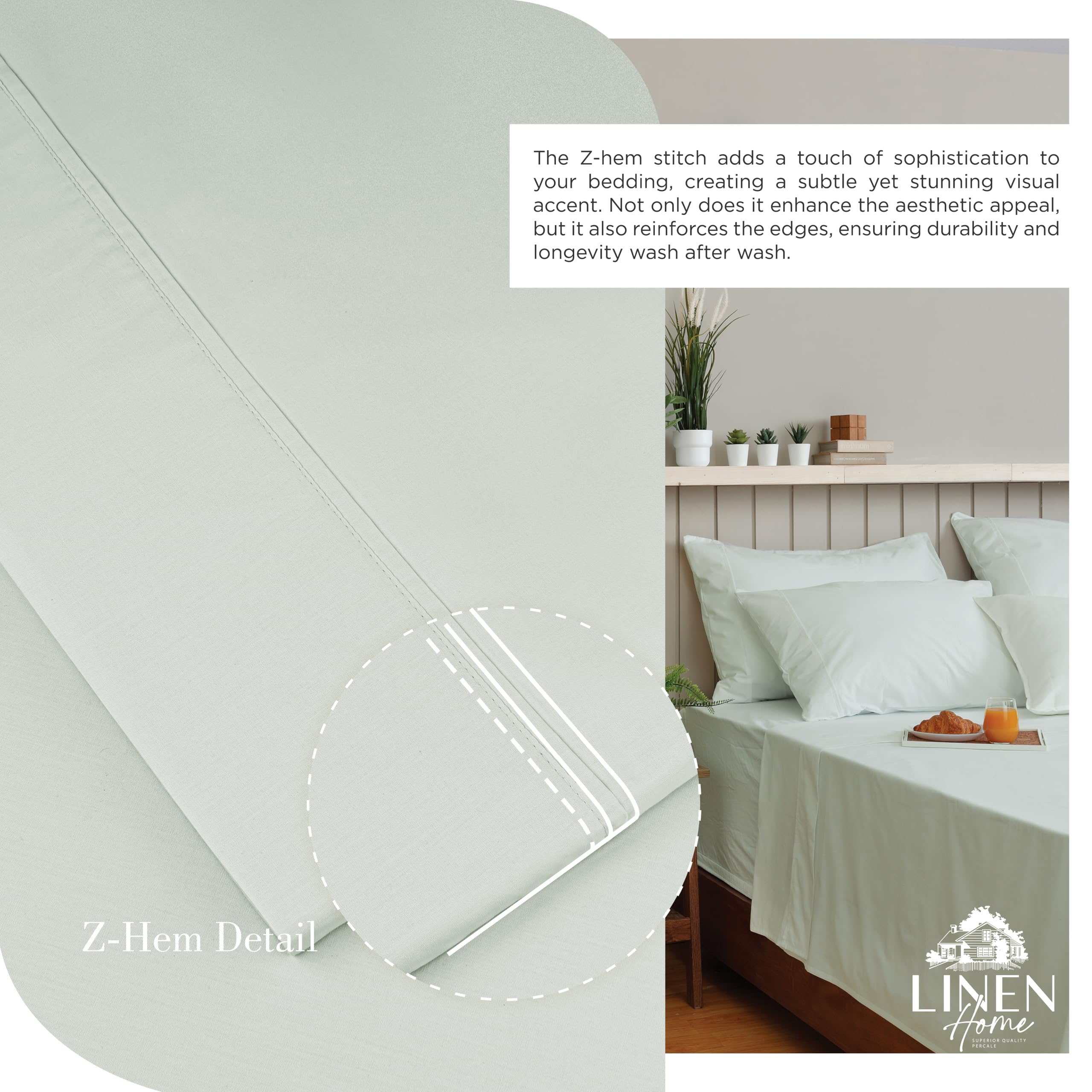 Linen Home drap-housse à poche profonde ajusté sur matelas, maintien net