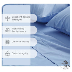 Linen Home gros plan sur la texture percale montrant respirabilité et sensation fraîche