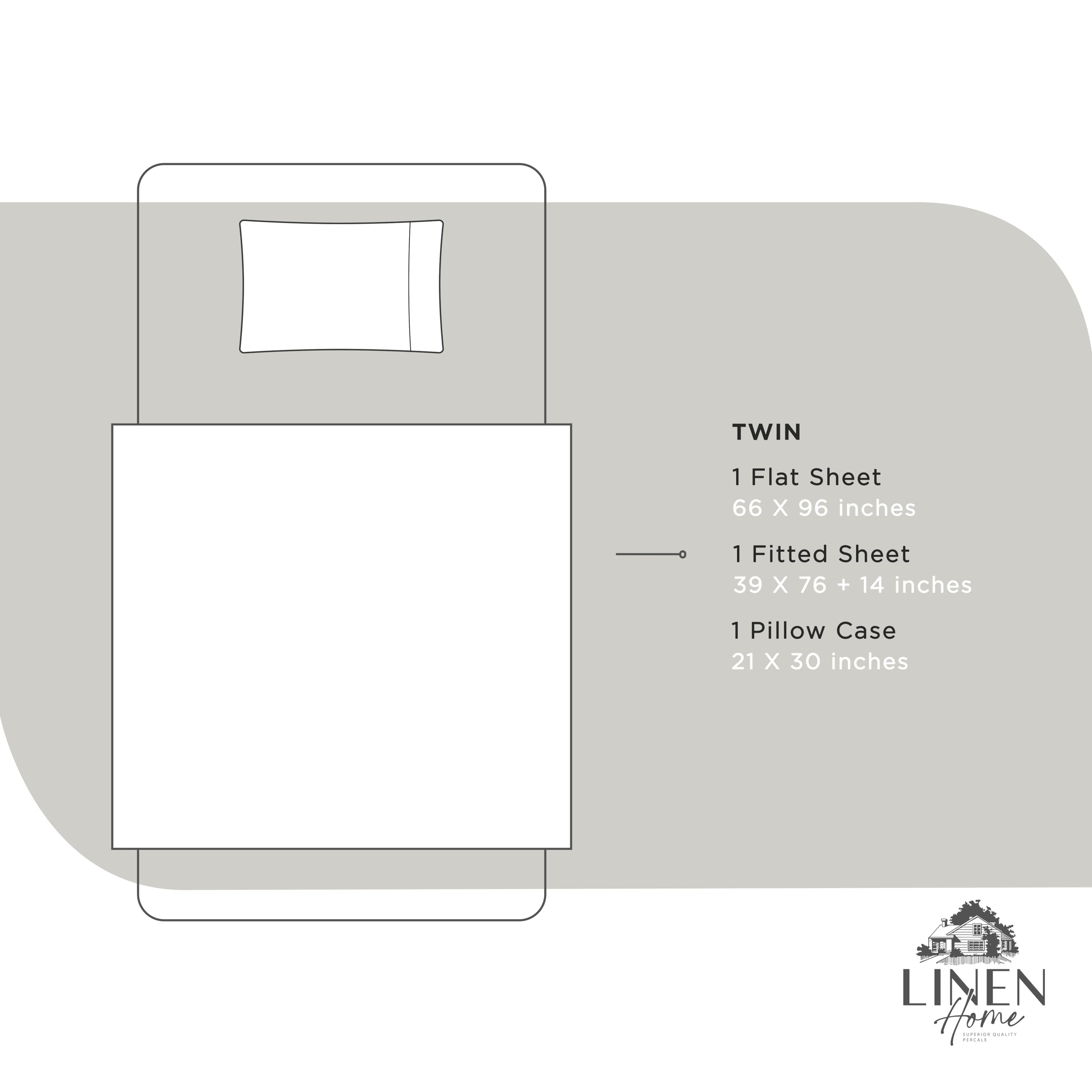 Linen Home draps Twin installés en chambre pour un rendu quotidien élégant