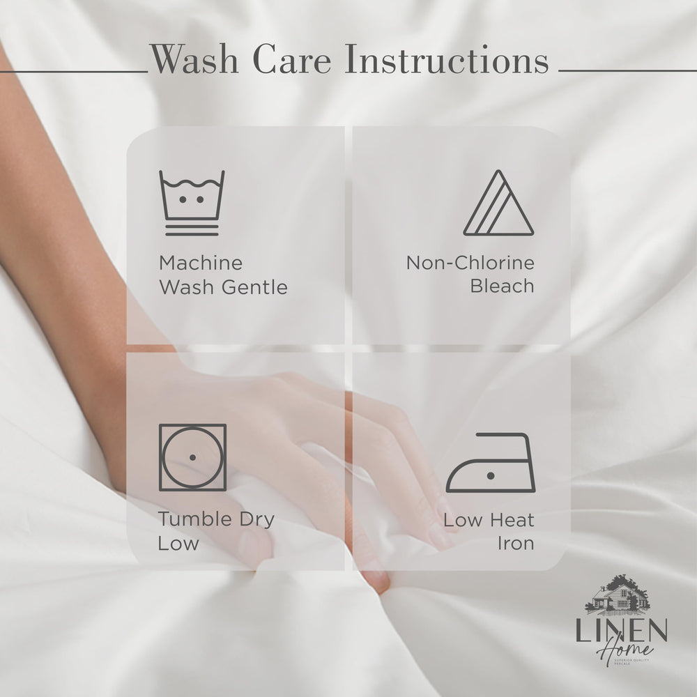 Linen Home draps posés sur matelas pour comparaison d'échelle, ajustement précis