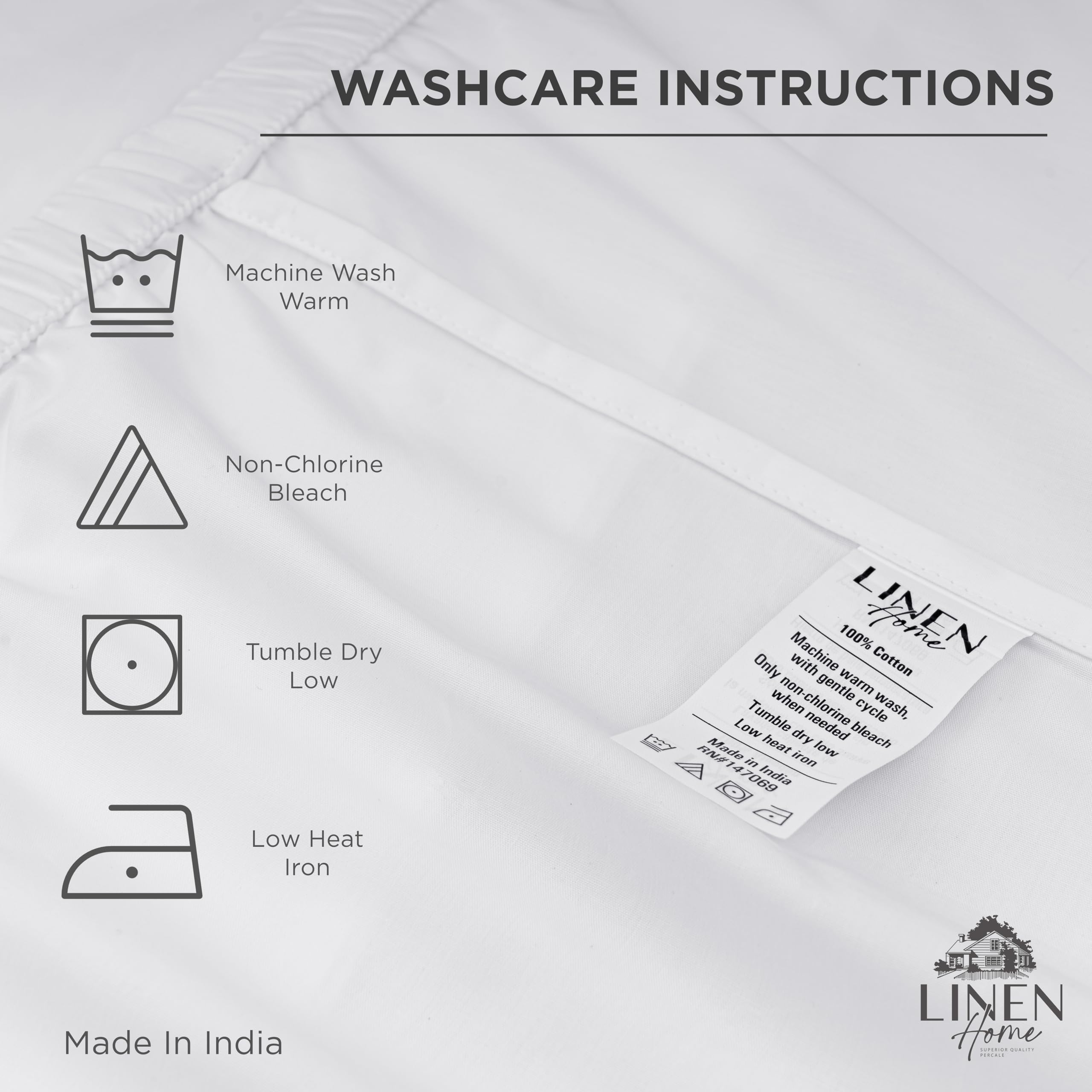 Linen Home drap en place sur lit complet aspect net