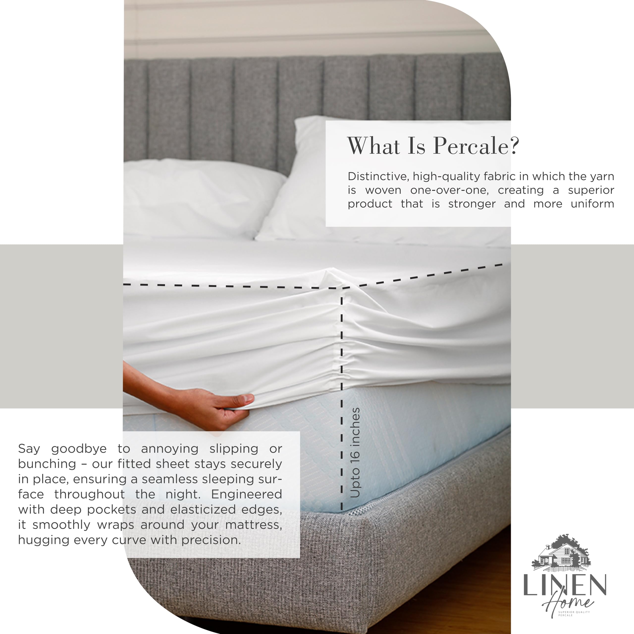 Linen Home taie d'oreiller z-hem finition nette pour un rendu premium
