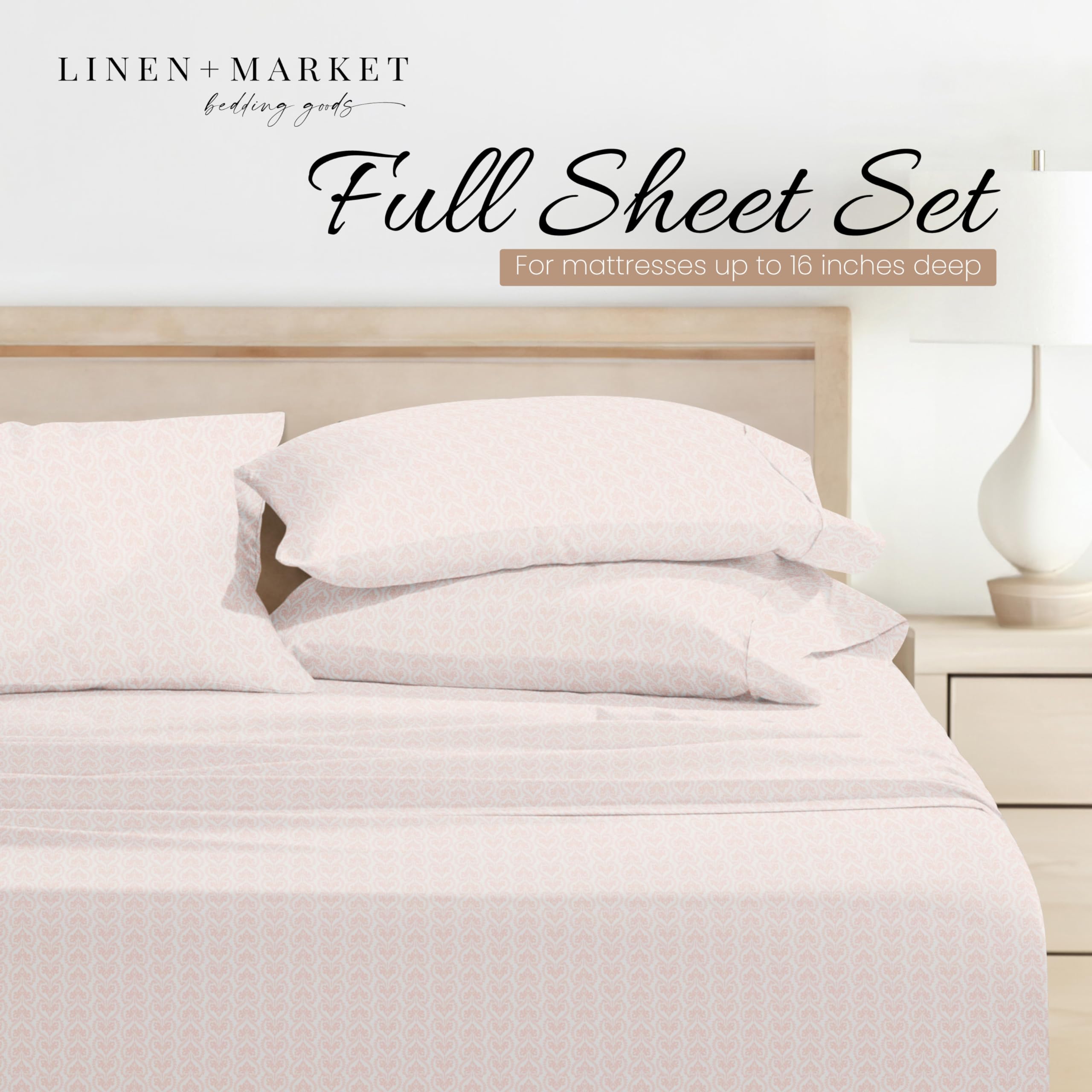 Linen Market draps posés sur lit full pour maintien net