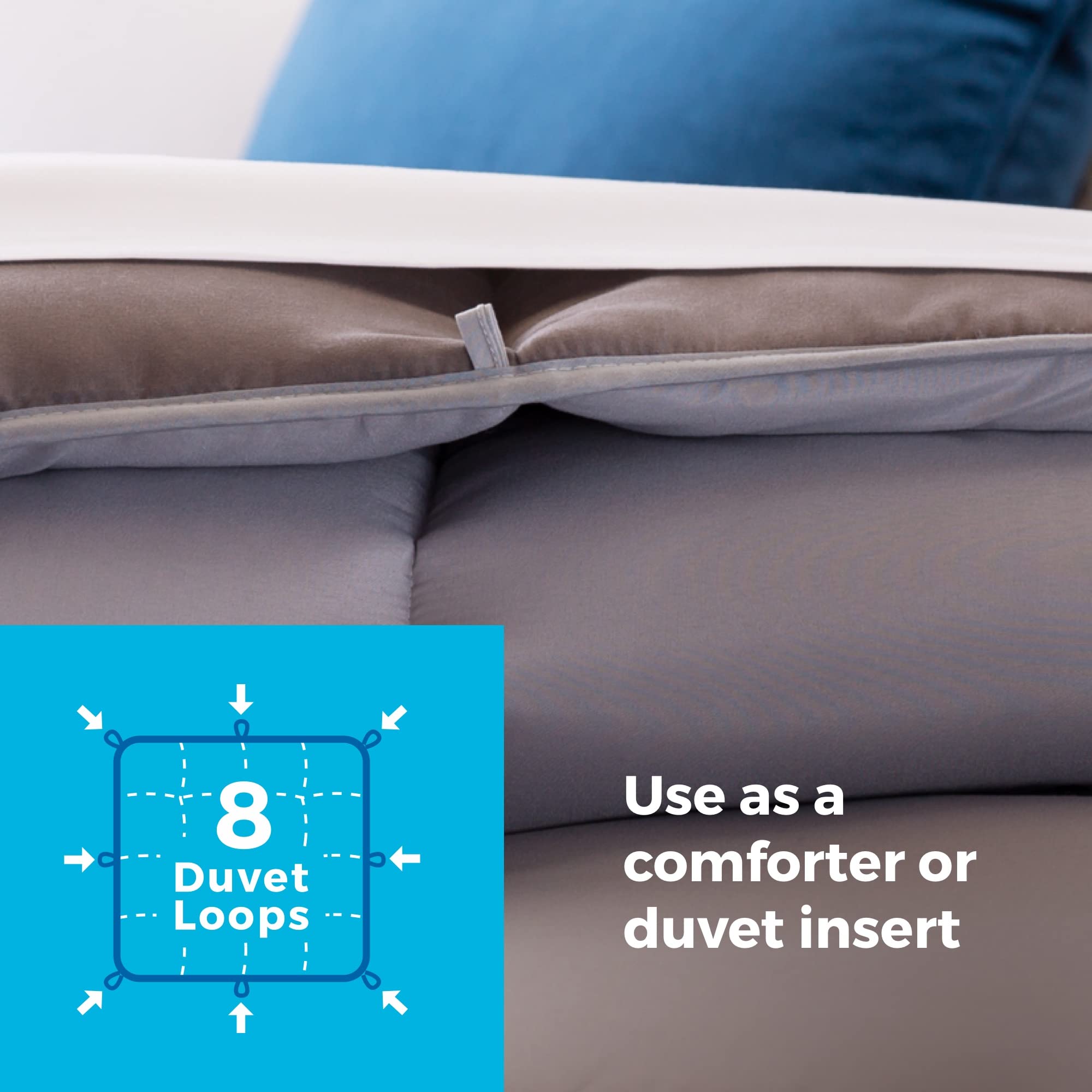 Linenspa boucles de fixation gros plan aidant à stabiliser l'insert dans la housse