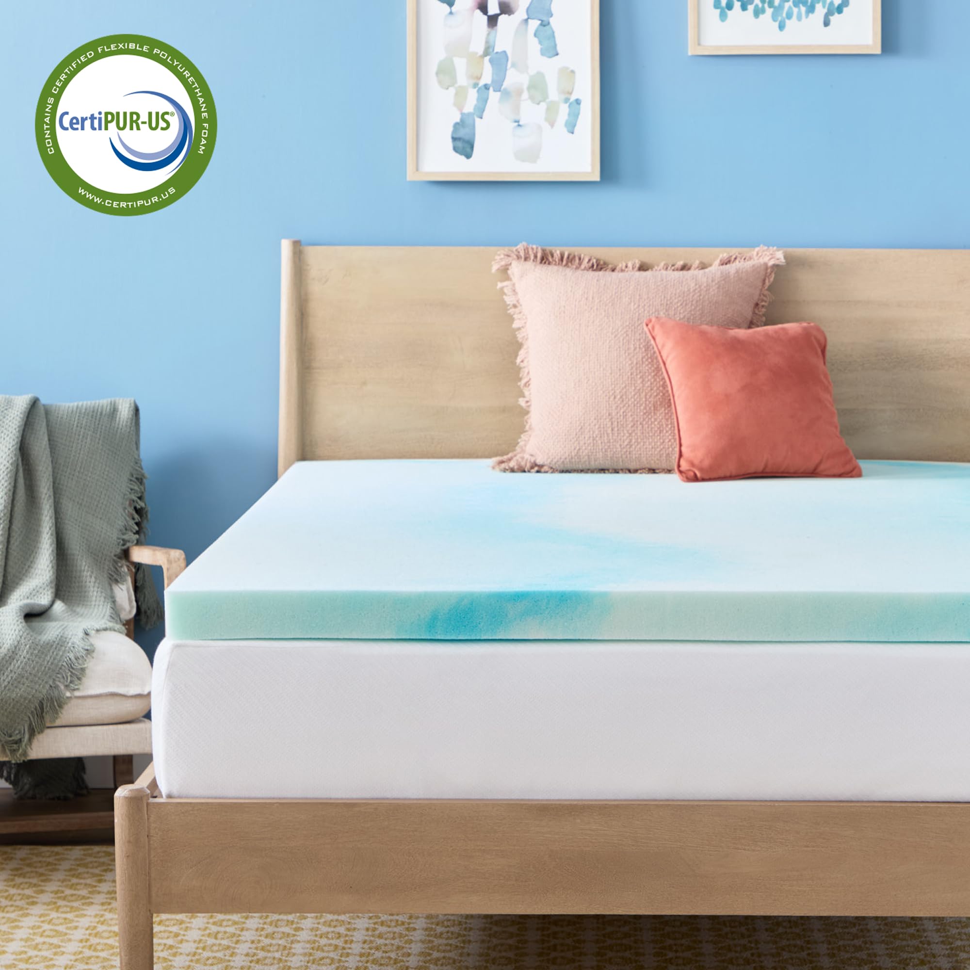 Linenspa topper taille King montrant ajustement et couverture