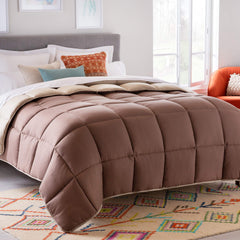 Linenspa couette face avant Sand Mocha montrant design réversible et finition élégante