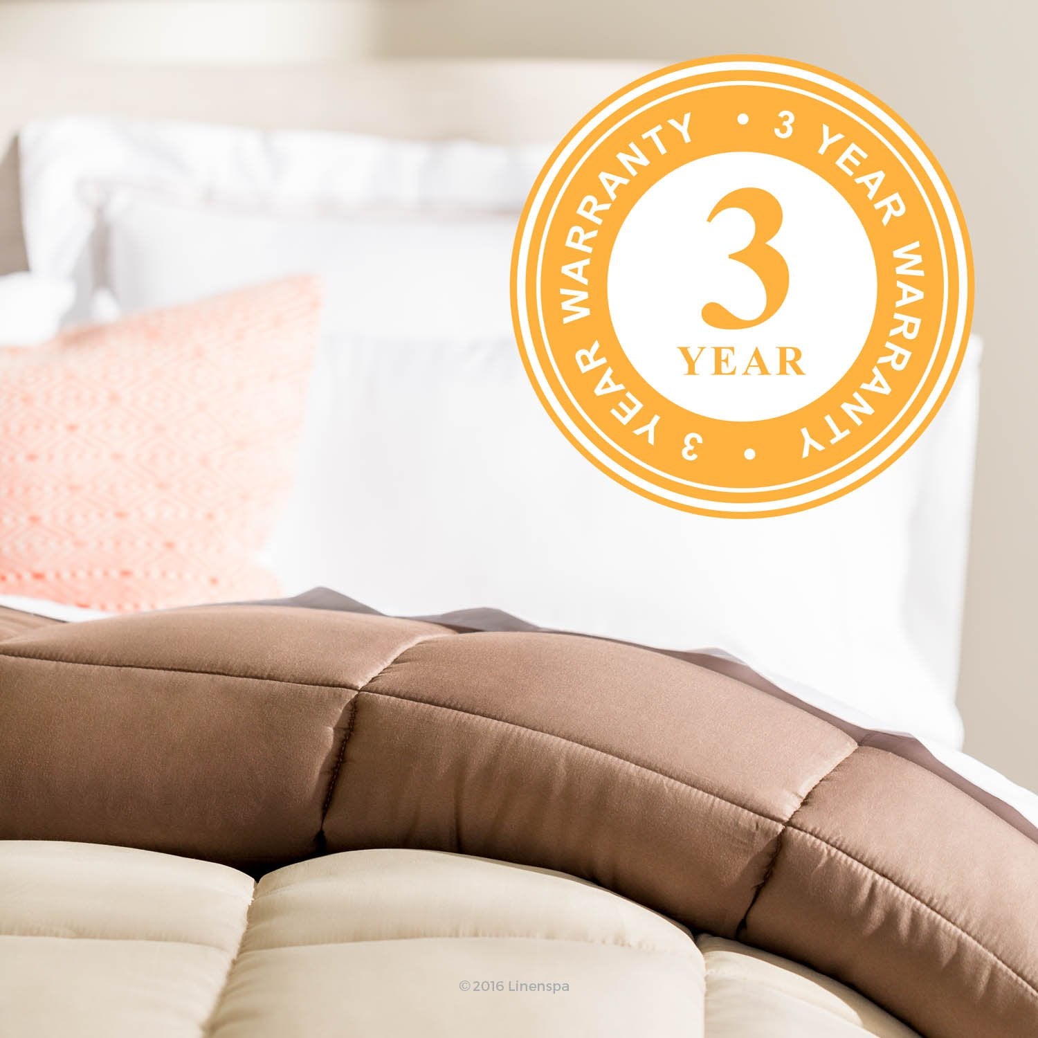 Linenspa couette en chambre Queen illustrant confort toute-saison et décor apaisant