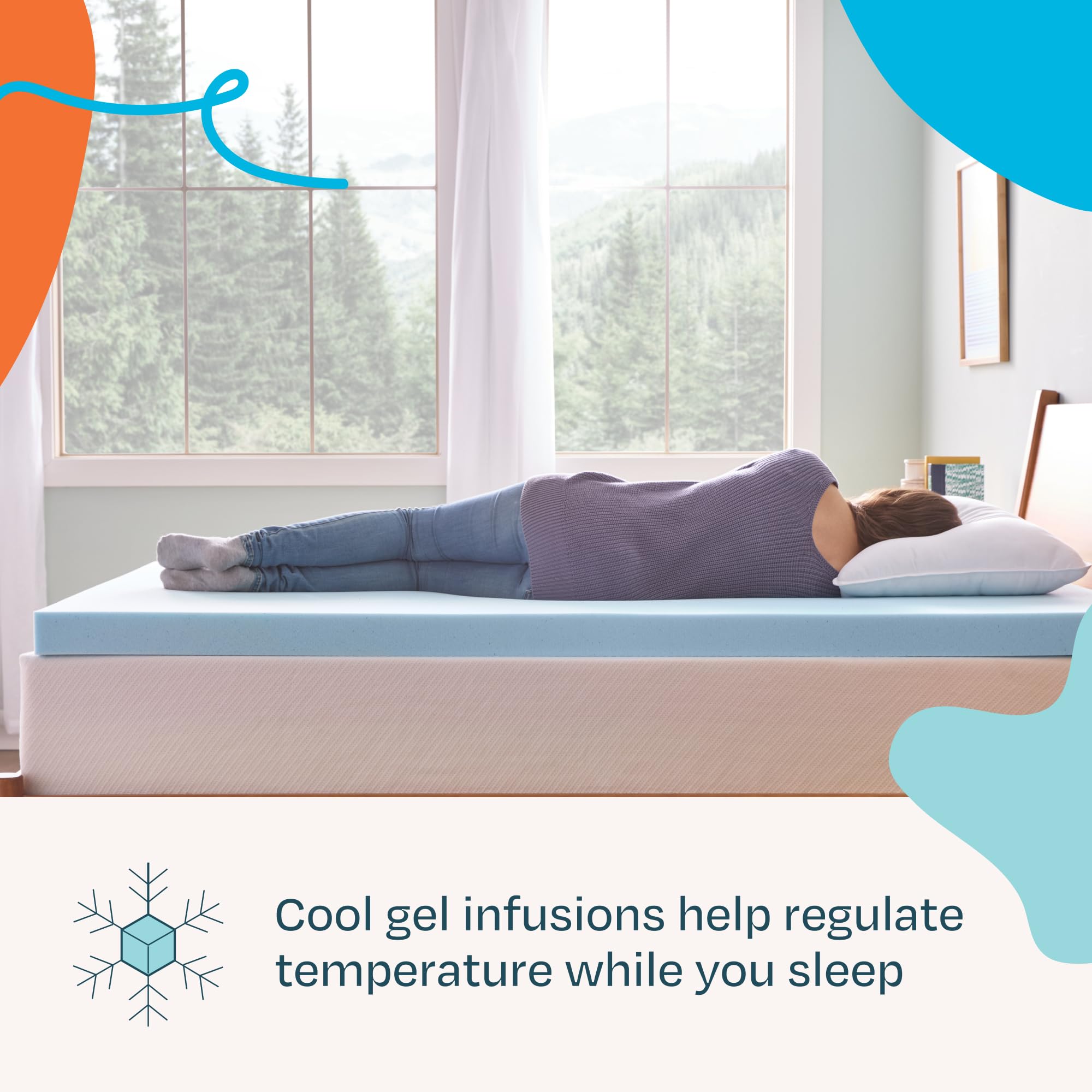 Linenspa gros plan sur la texture de mousse mémoire et gel pour confort ciblé