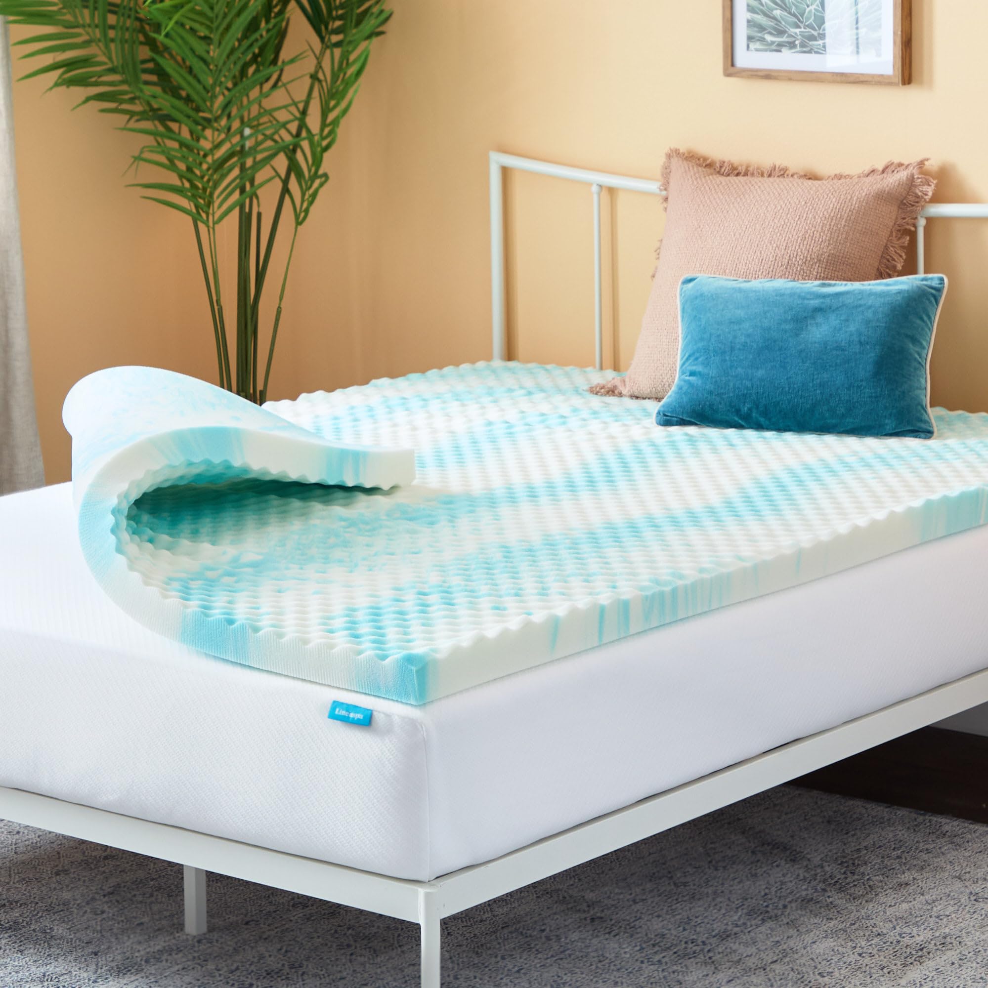 Linenspa surmatelas Twin XL posé, apporte confort instantané