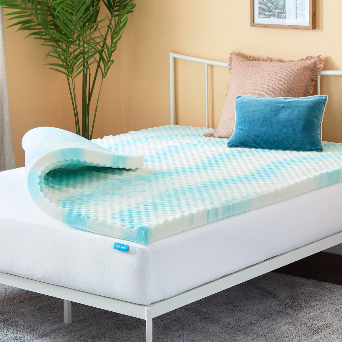 Linenspa surmatelas Twin XL posé, apporte confort instantané