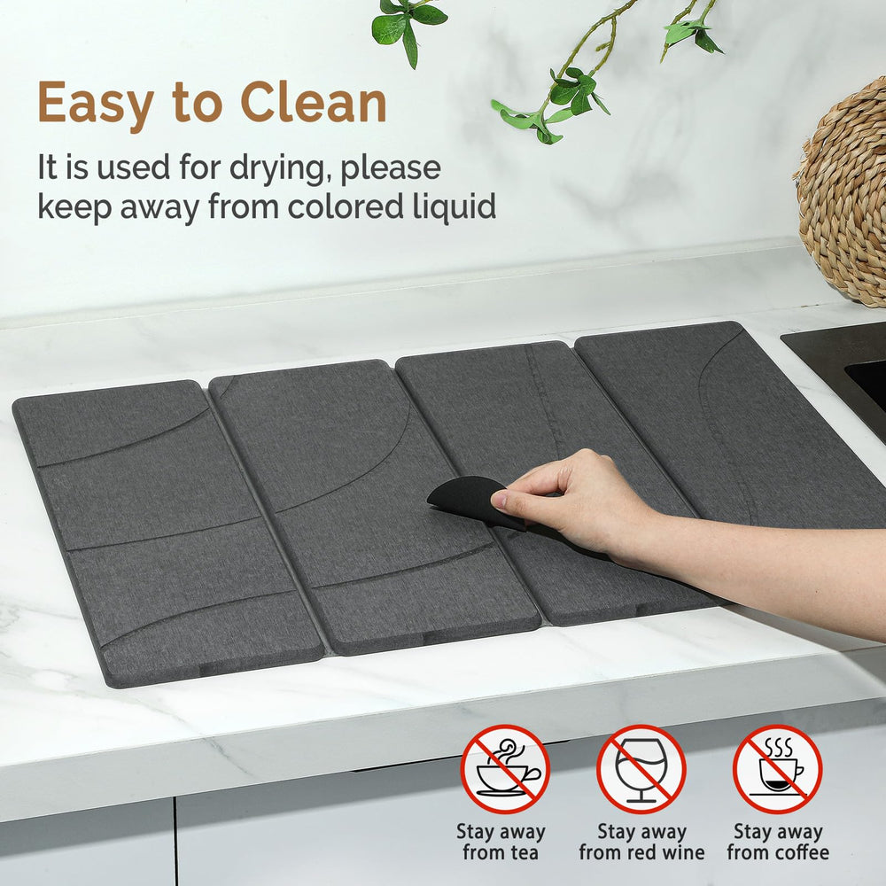 Linidcoud tapis sous égouttoir avec vaisselle, garde plan de travail sec et propre