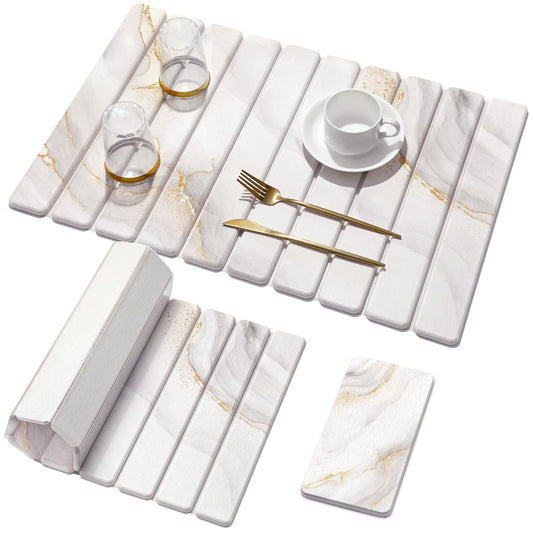 Linidcoud vue frontale du tapis marbré jaune blanc, design élégant et sec