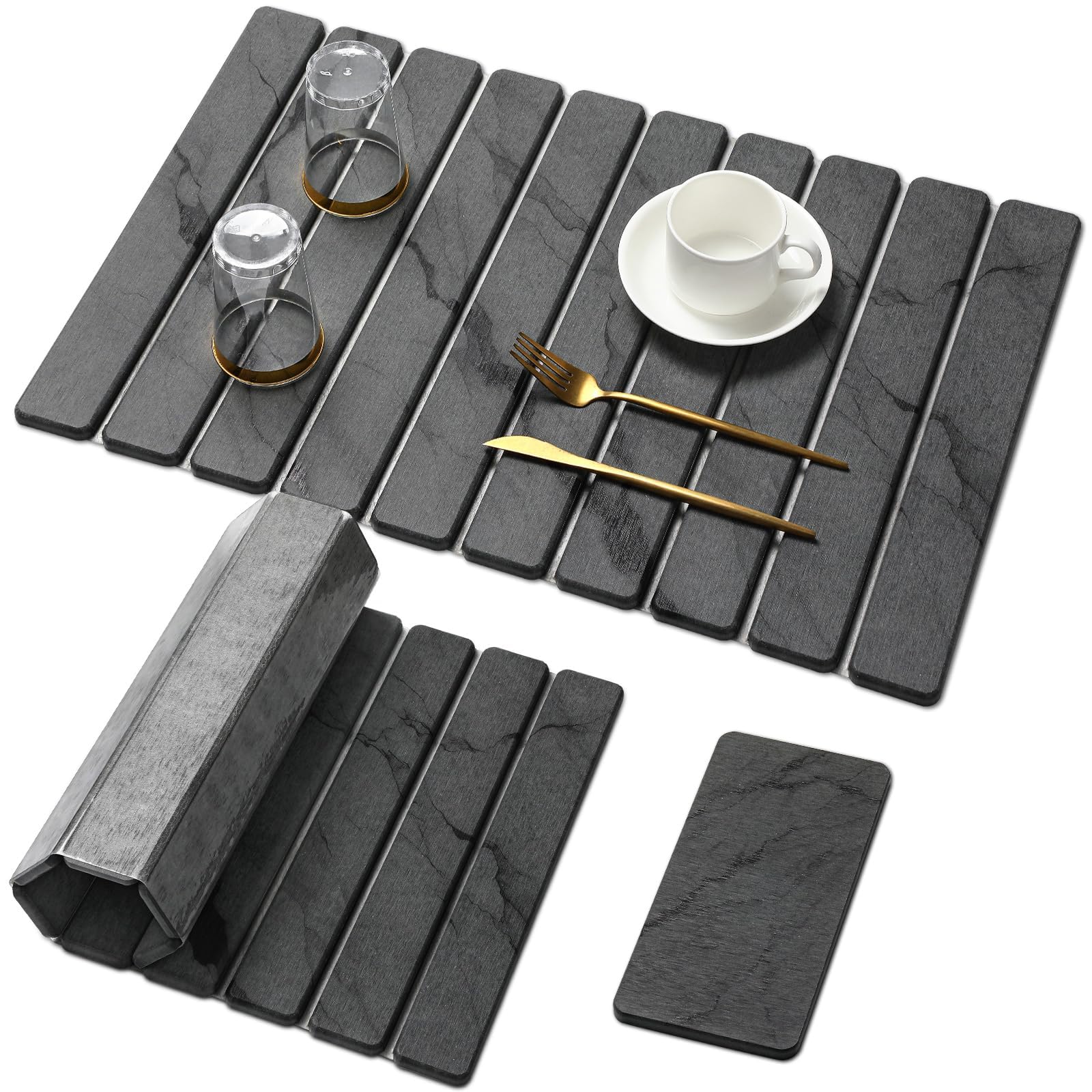 Linidcoud tapis face avant élégant effet pierre protège et sèche rapidement