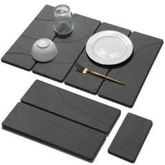 Linidcoud grand tapis face avant montrant design pierre et ligne gravée, apporte élégance