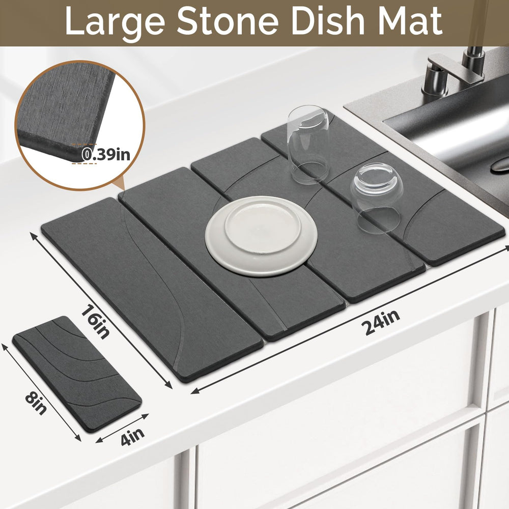 Linidcoud petit tapis face avant adapté pour verres et ustensiles, optimise l'espace