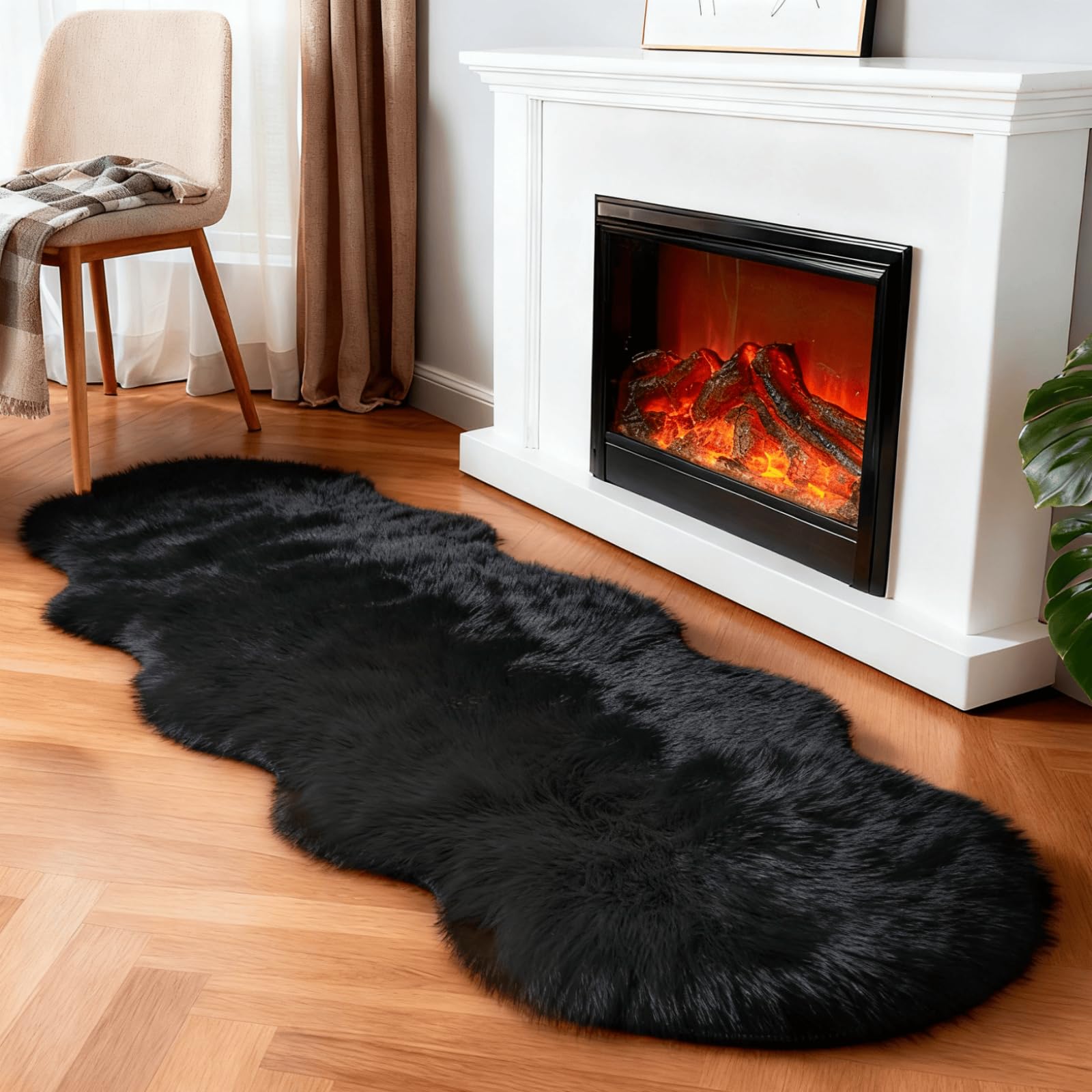 linmopm tapis face avant noir montrant élégance et confort
