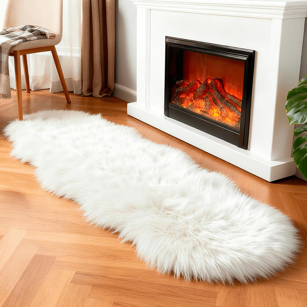 linmopm tapis runner face avant blanc apportant confort immédiat