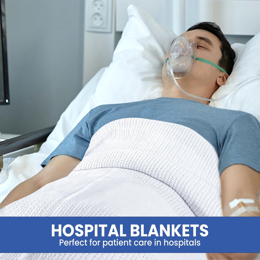 Linteum couverture posée sur lit hospitalier, chaleur contrôlée pour patients