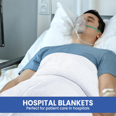 Linteum couverture posée sur lit hospitalier, chaleur contrôlée pour patients