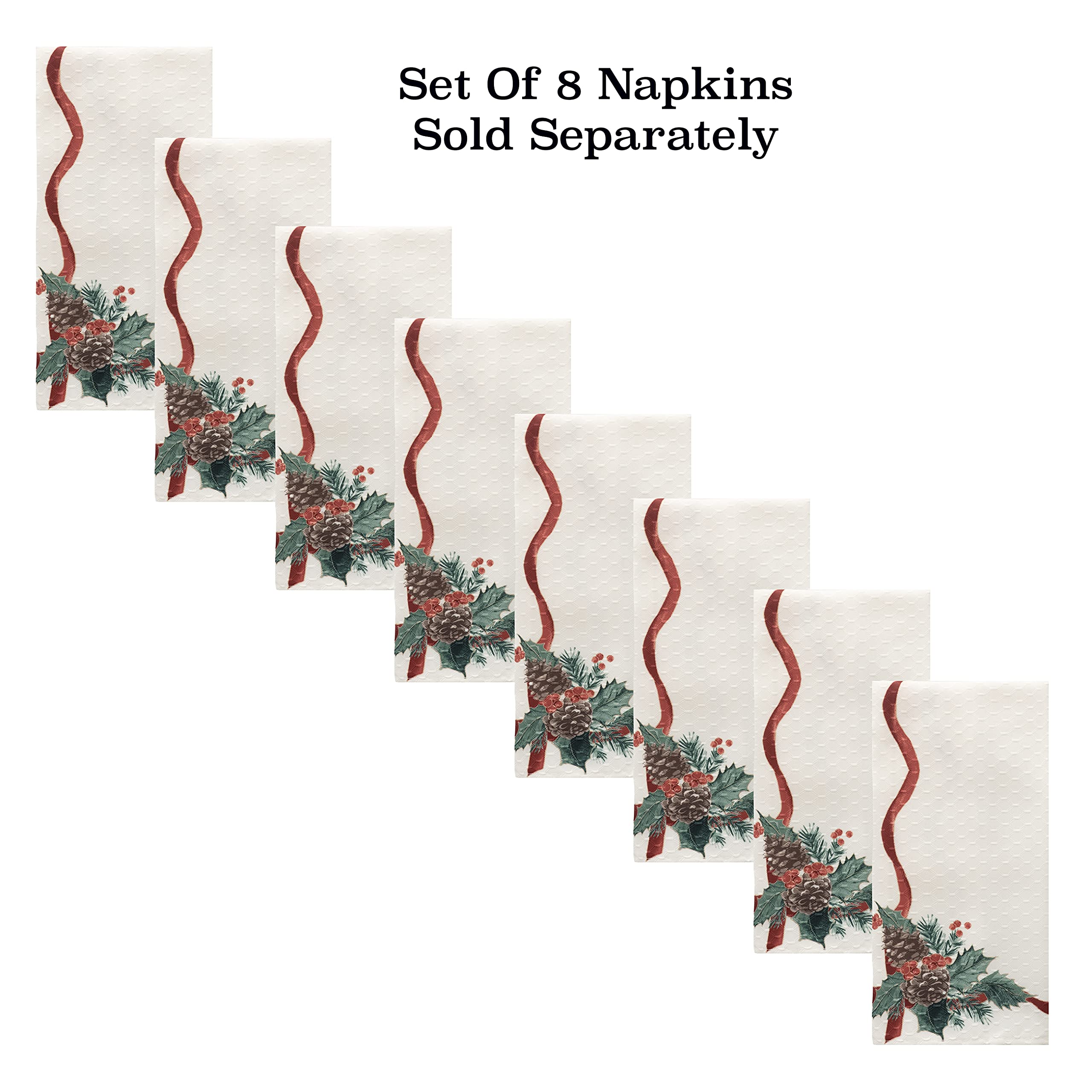 Lintex nappe montrée avec assiettes, indique l'échelle pour 4 à 6