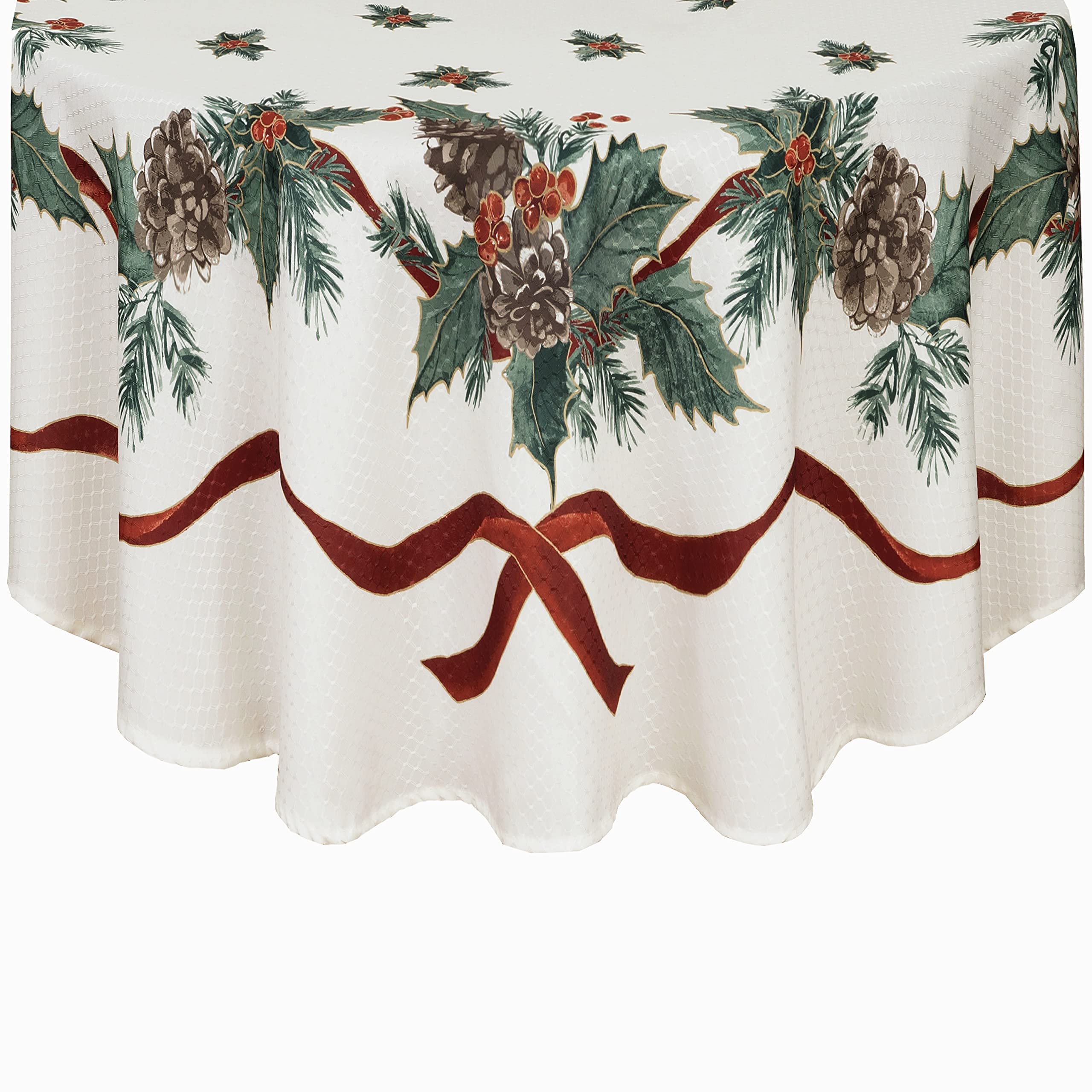 Lintex nappe ronde 70 pouces vue de face, look festif immédiat
