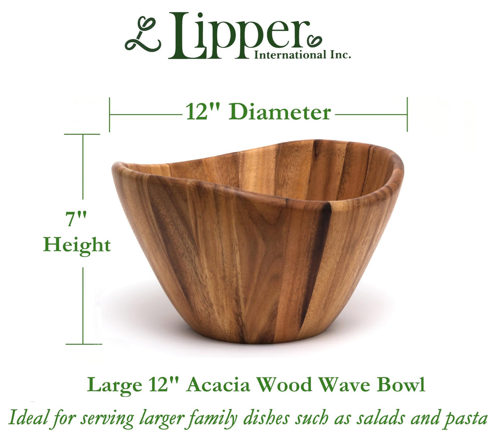 Lipper International bol acacia détail du grain du bois, texture élégante