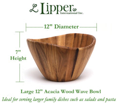 Lipper International bol acacia détail du grain du bois, texture élégante