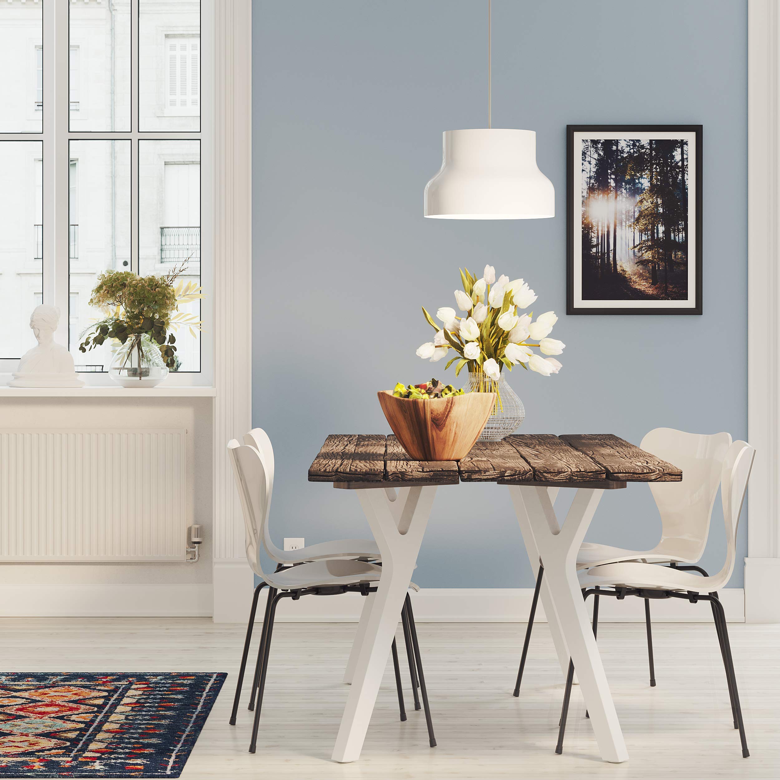 Lipper International bol acacia posé sur table dressée, centre de table chaleureux