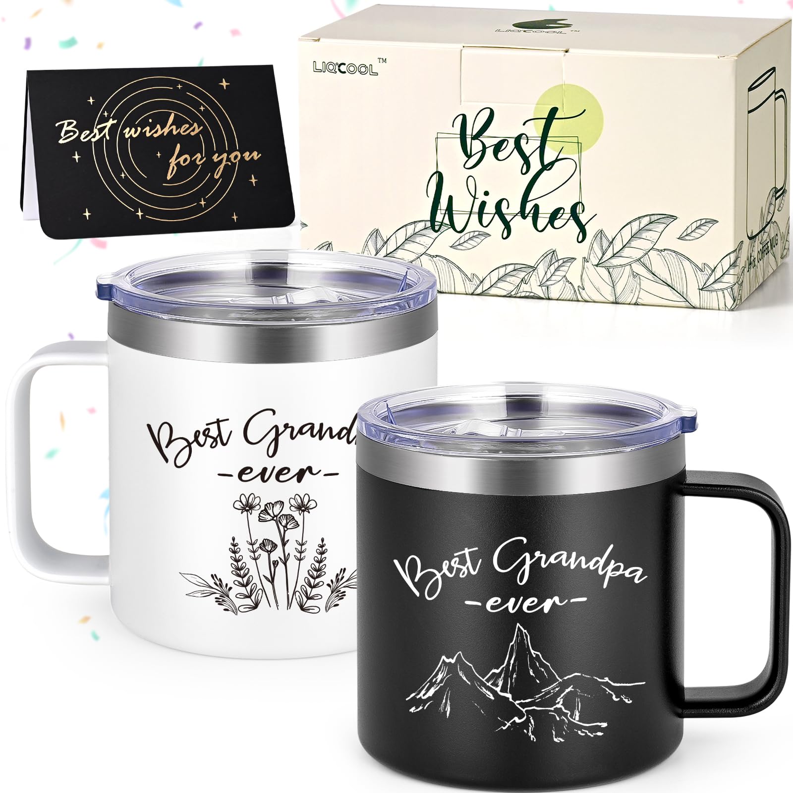 LiqCool ensemble face avant montrant deux mugs assortis prêt à offrir