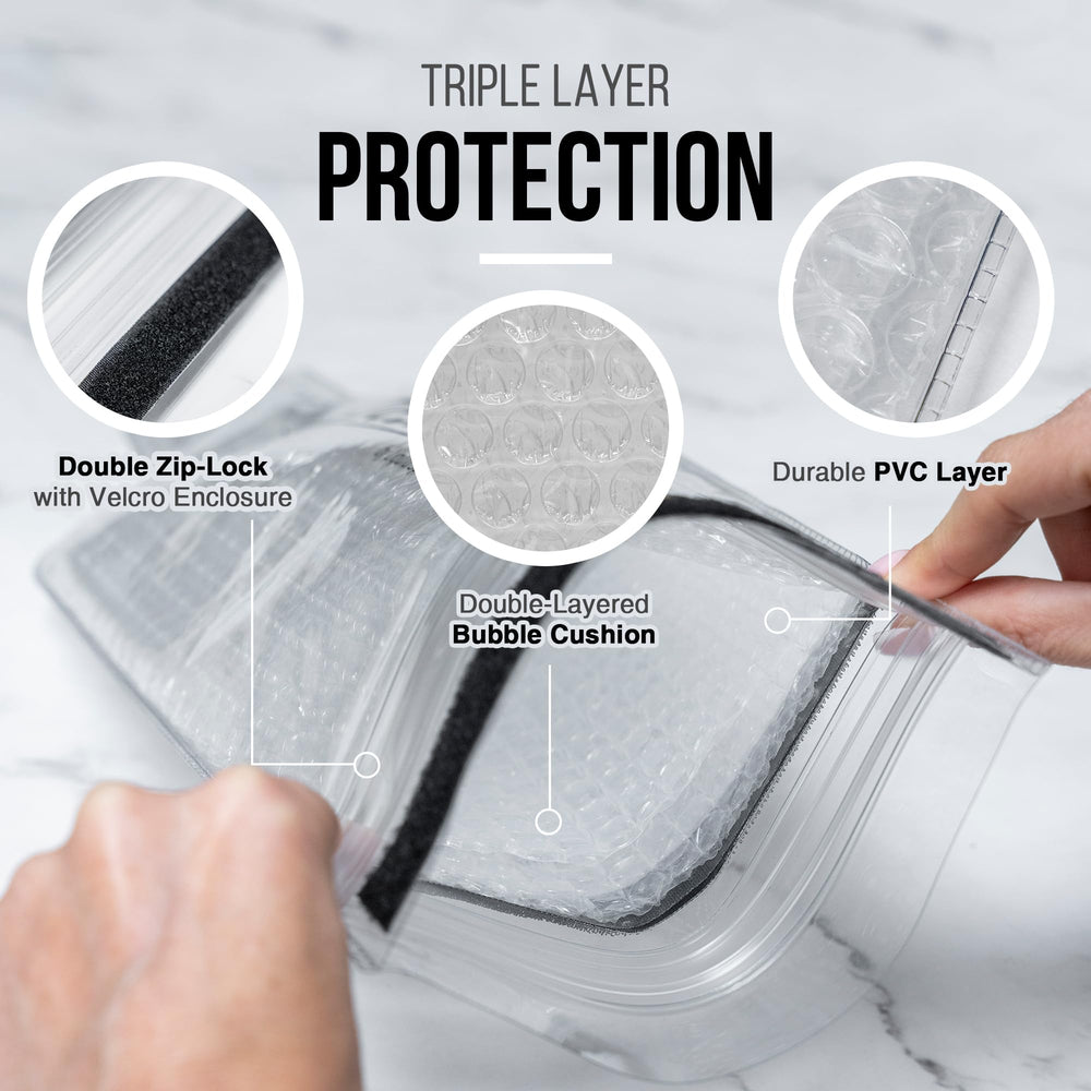 Liquid Spectrum bouteille insérée illustrant protection ajustée et stabilité