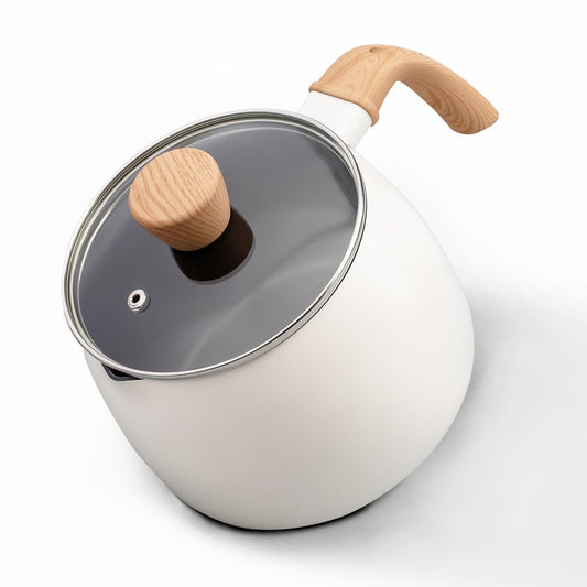 LISOS casserole face avant blanche montrant finition et couvercle, design utile