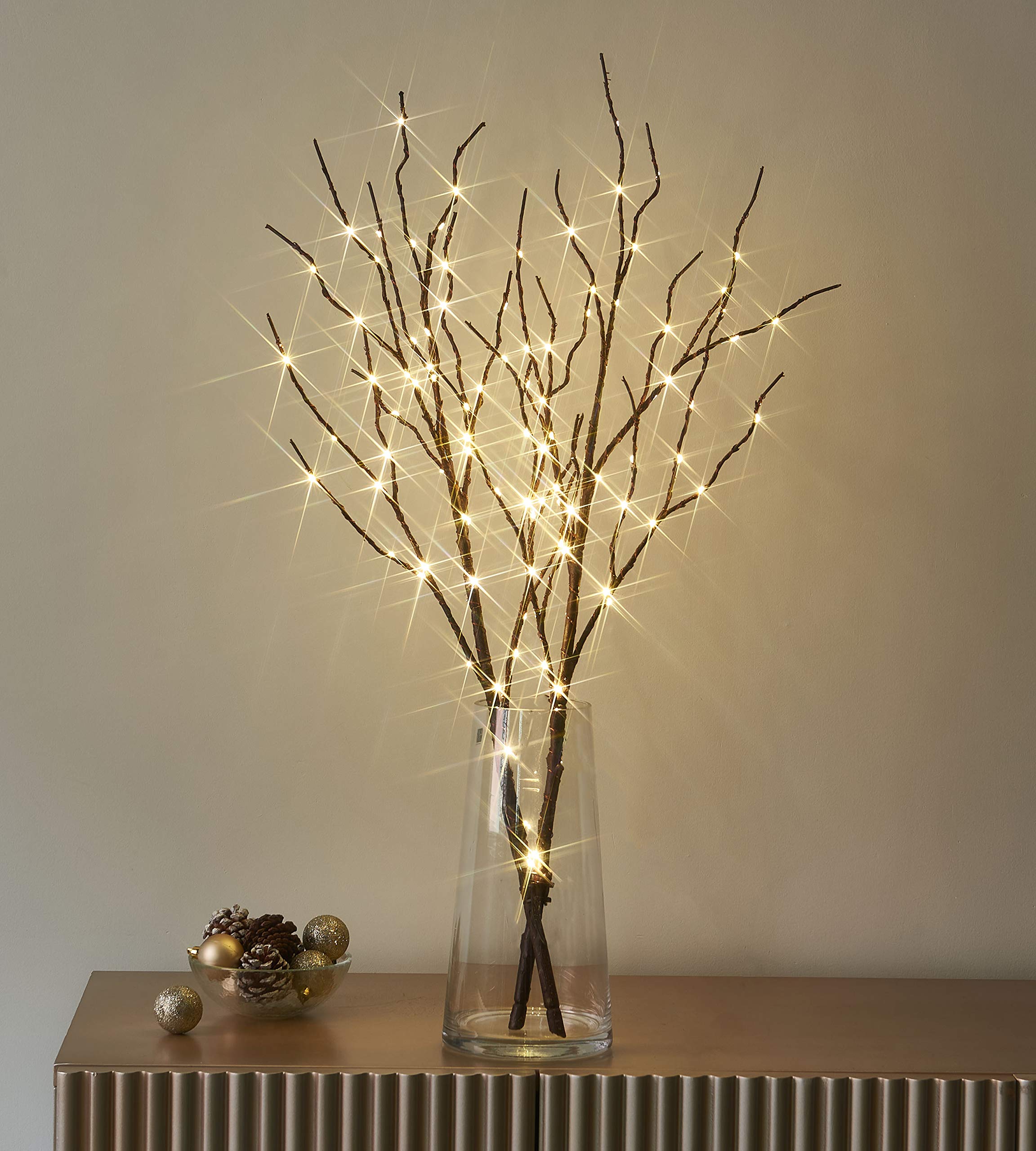 LITBLOOM branche saule face avant montrant silhouette et lumière chaleureuse