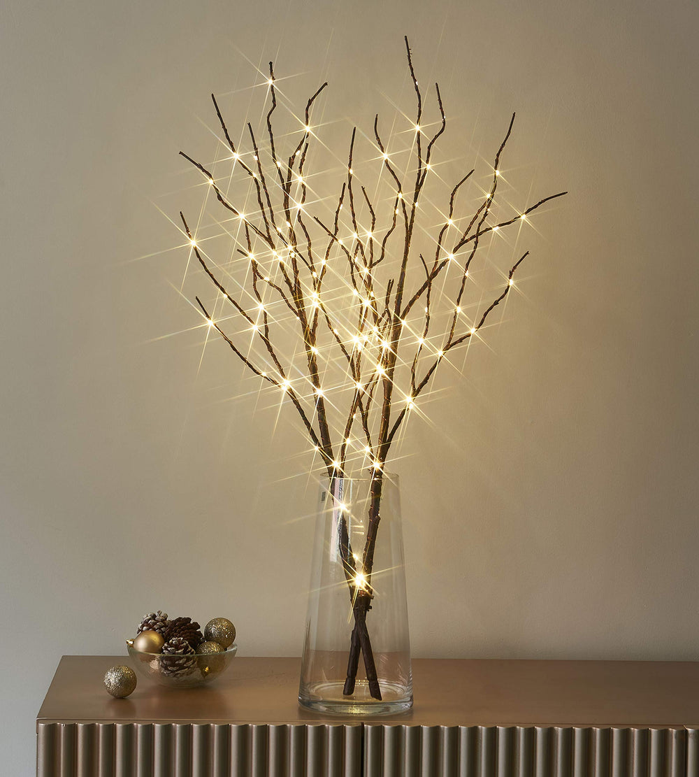 LITBLOOM branche saule face avant montrant silhouette et lumière chaleureuse