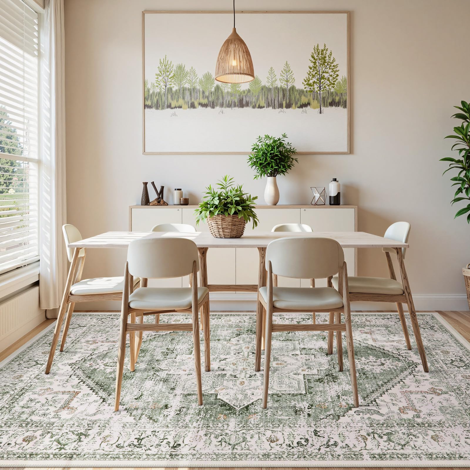 LIVEBOX tapis en chambre créant une ambiance sauge sereine et une allure coordonnée