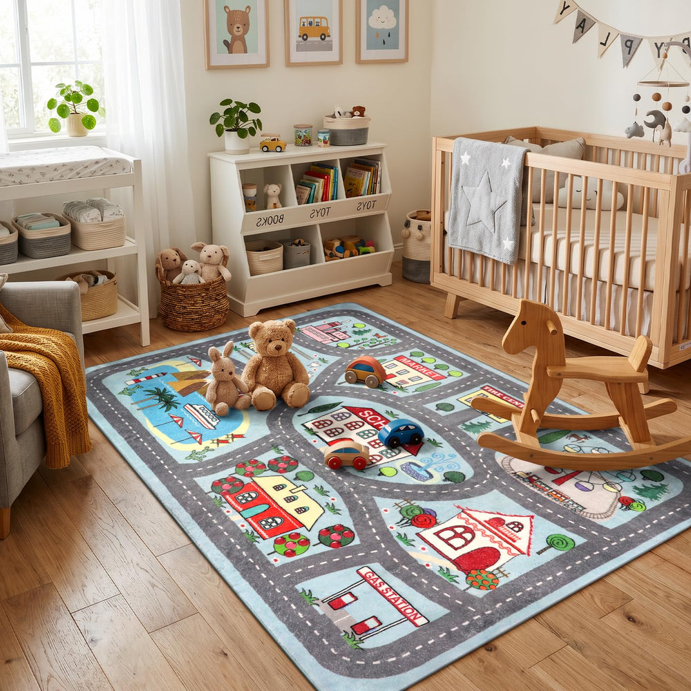 Tapis LIVEBOX intégré dans une chambre d'enfant créant ambiance ludique