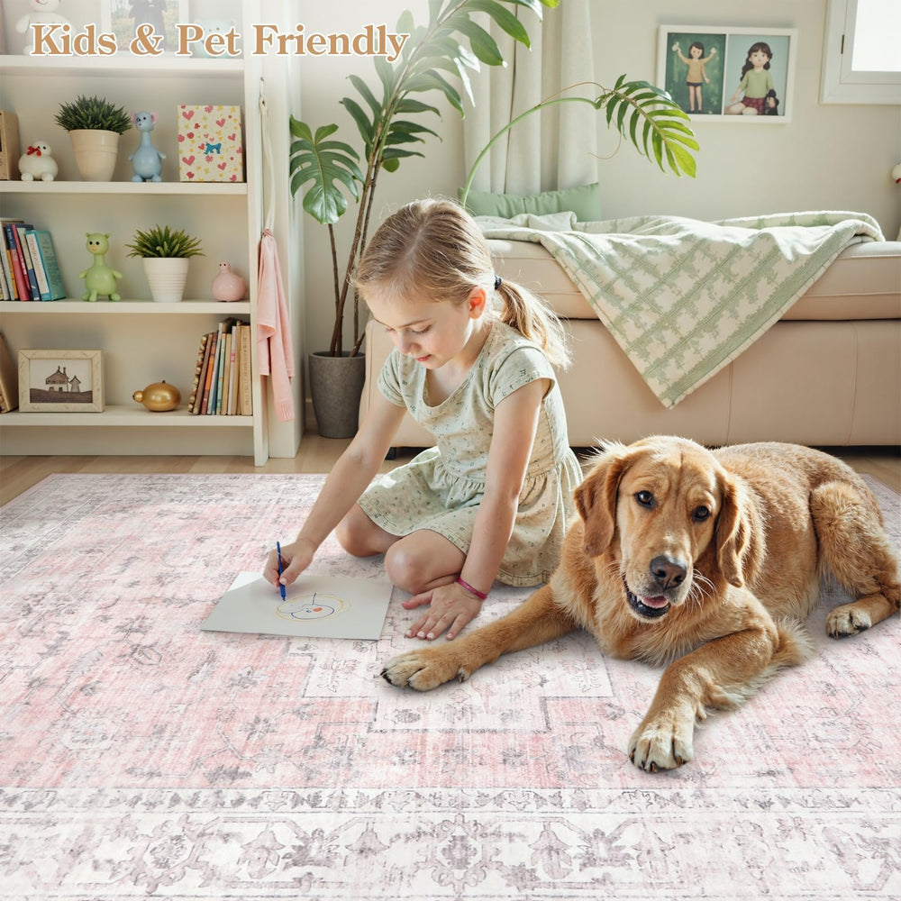 LIVEBOX tapis rose installé dans une chambre d'enfant créant ambiance douce