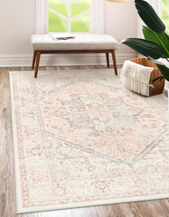 LIVEBOX tapis face avant montrant motif rose rétro et style bohème