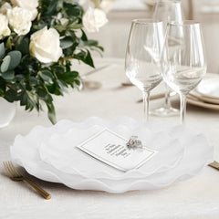 LIYH assiette à dessert blanche design festonné polyvalent