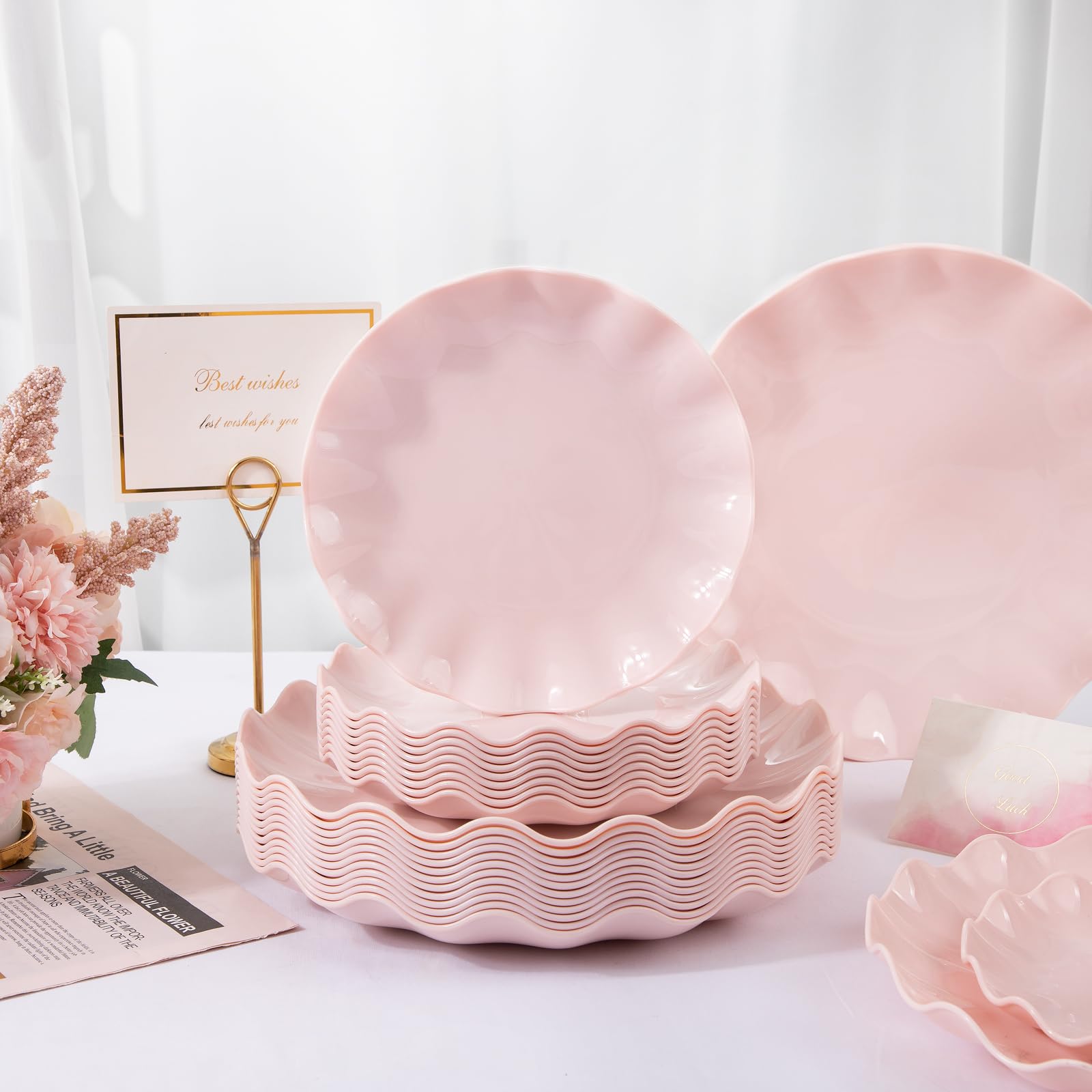 LIYH assiette rose comparée à une fourchette indique dimensions utiles