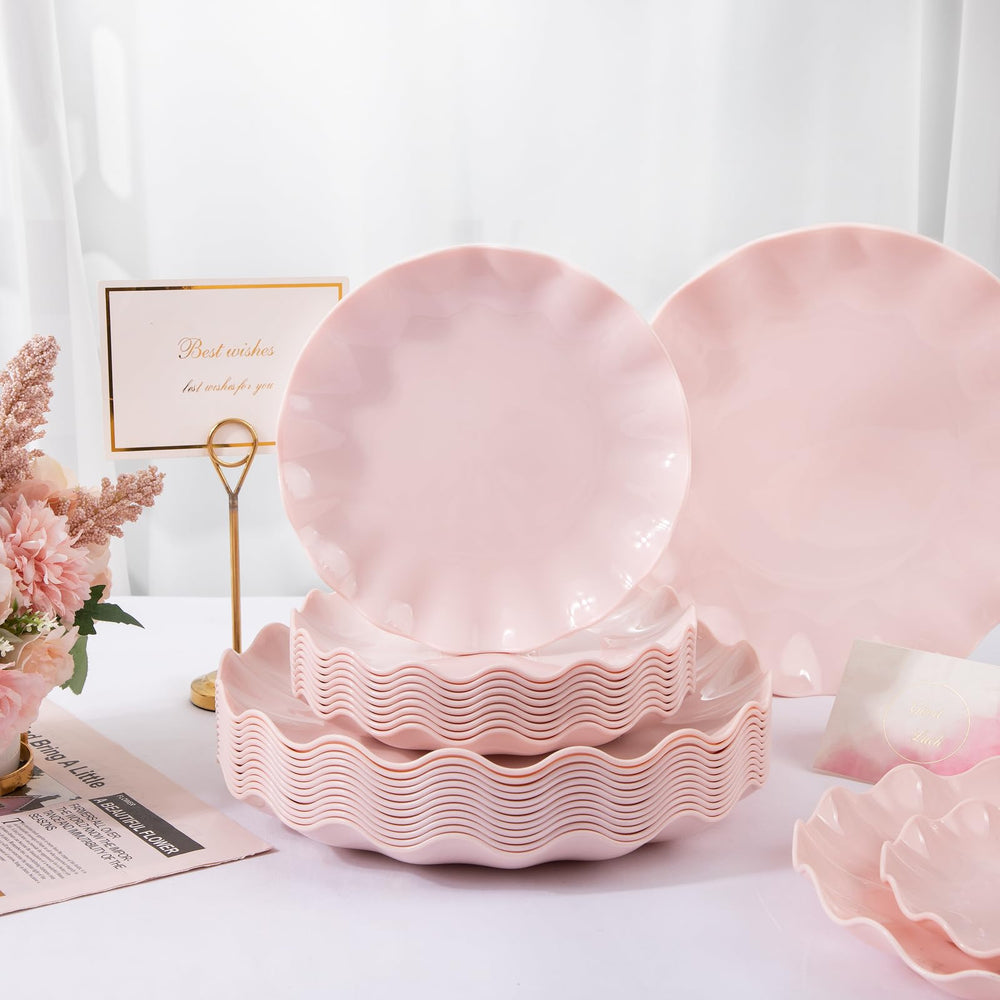 LIYH assiette rose comparée à une fourchette indique dimensions utiles