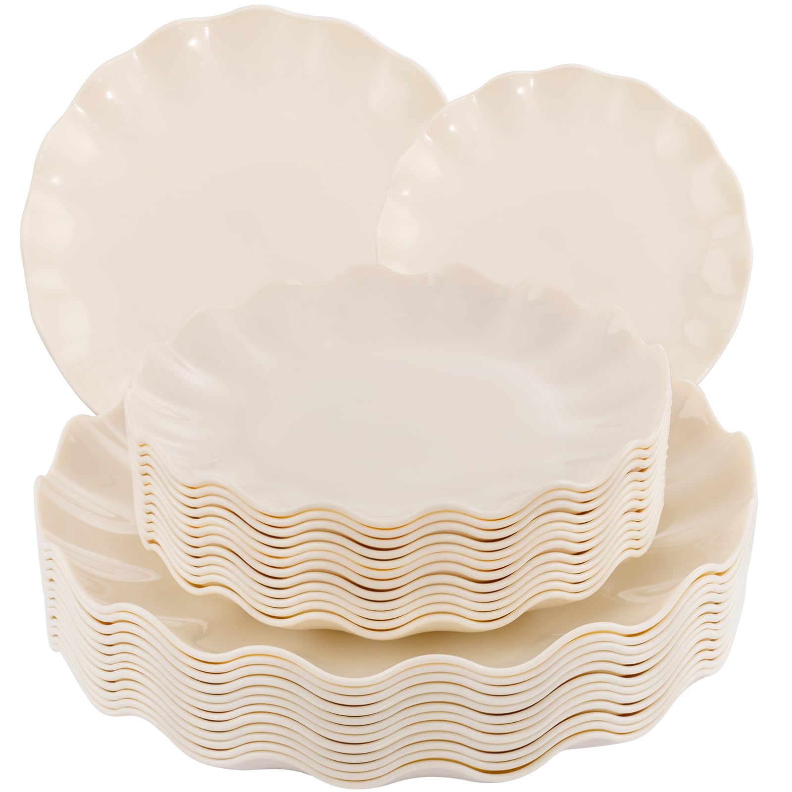 LIYH emballage du lot 24 assiettes ivoire pratique et élégant