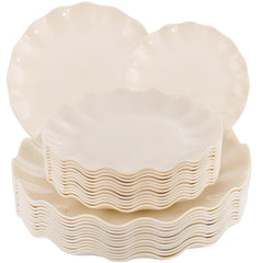 LIYH emballage du lot 24 assiettes ivoire pratique et élégant