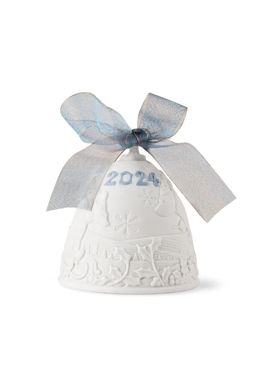 LLADRÓ cloche Noël 2024 face vue frontale élégante apportant raffinement décoratif