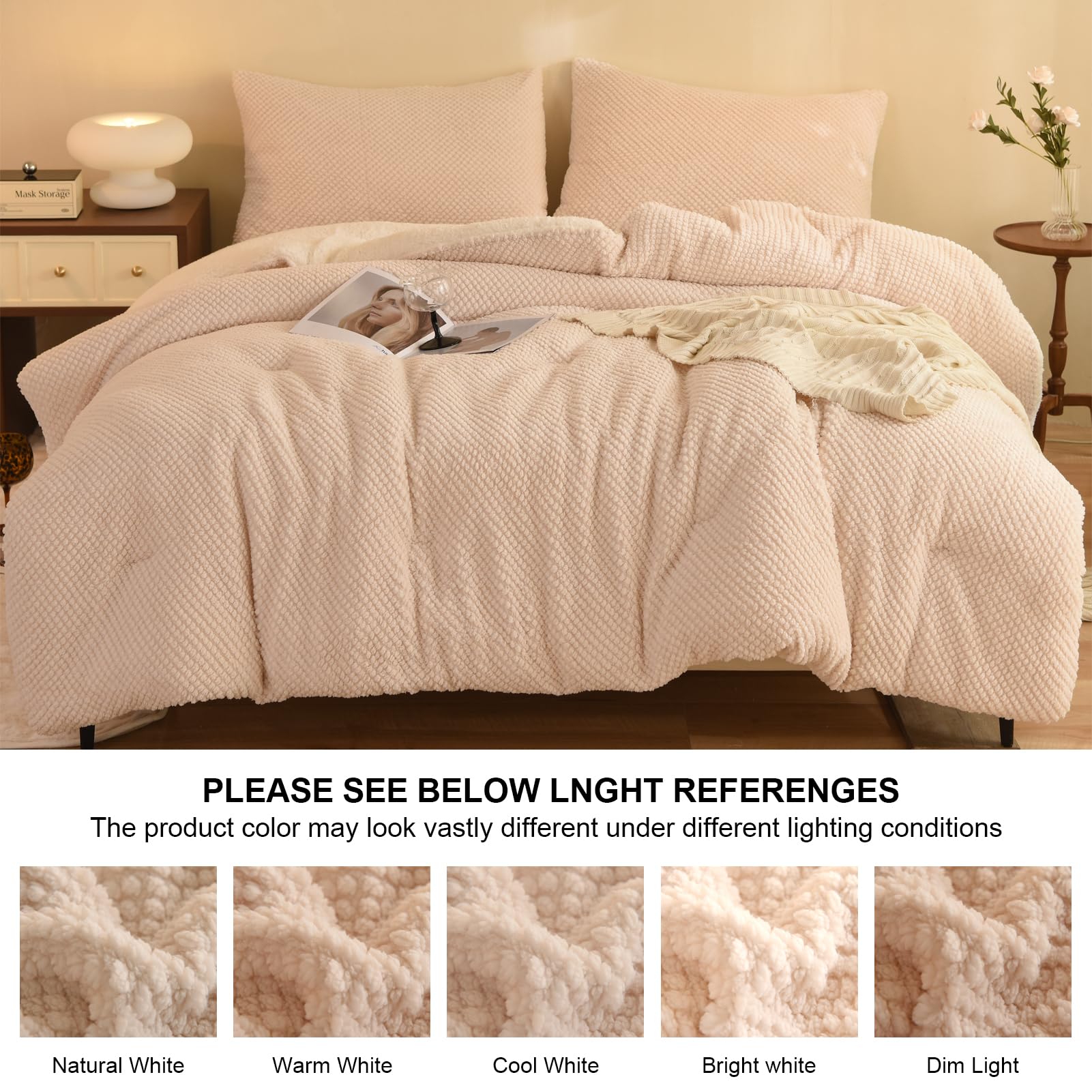 LLanCL couette sur lit king démontrant retombé généreux et couverture
