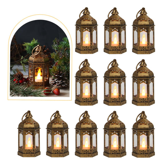 LLQ lanterne avant emballage montrant design hexagonal et bougie LED