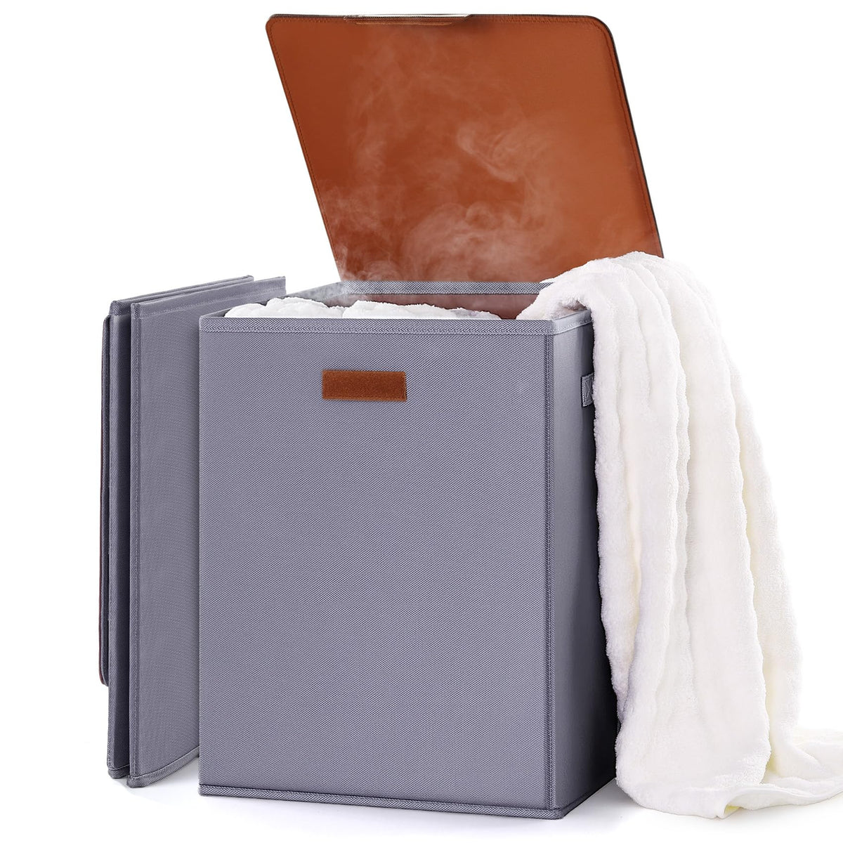 LLUAII vue avant du chauffe-serviettes 40L montrant design compact et poignée pratique