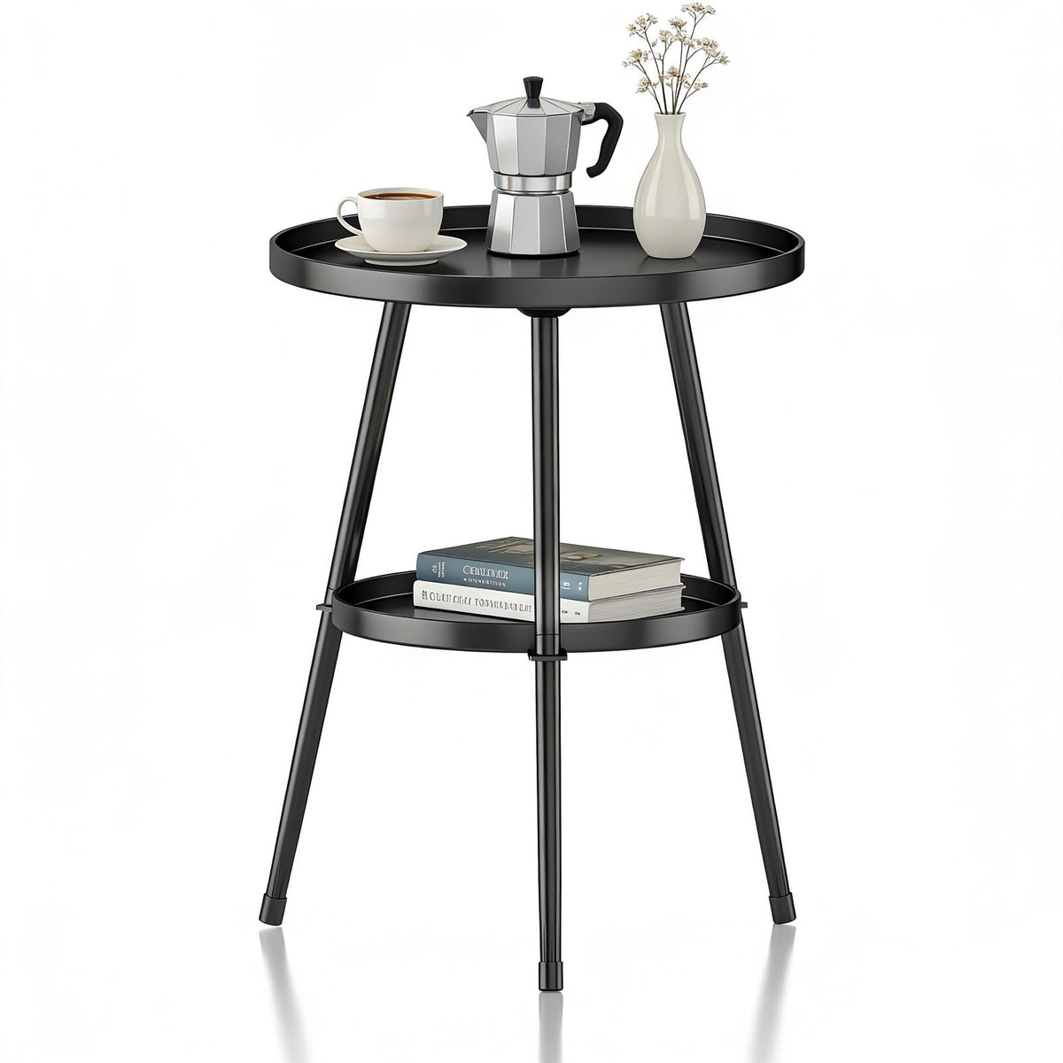 LMGVRZK table d'appoint vue de face montrant stabilité et design compact