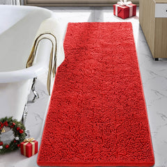 LOCHAS tapis de bain face avant rouge montrant forme et style pour confort