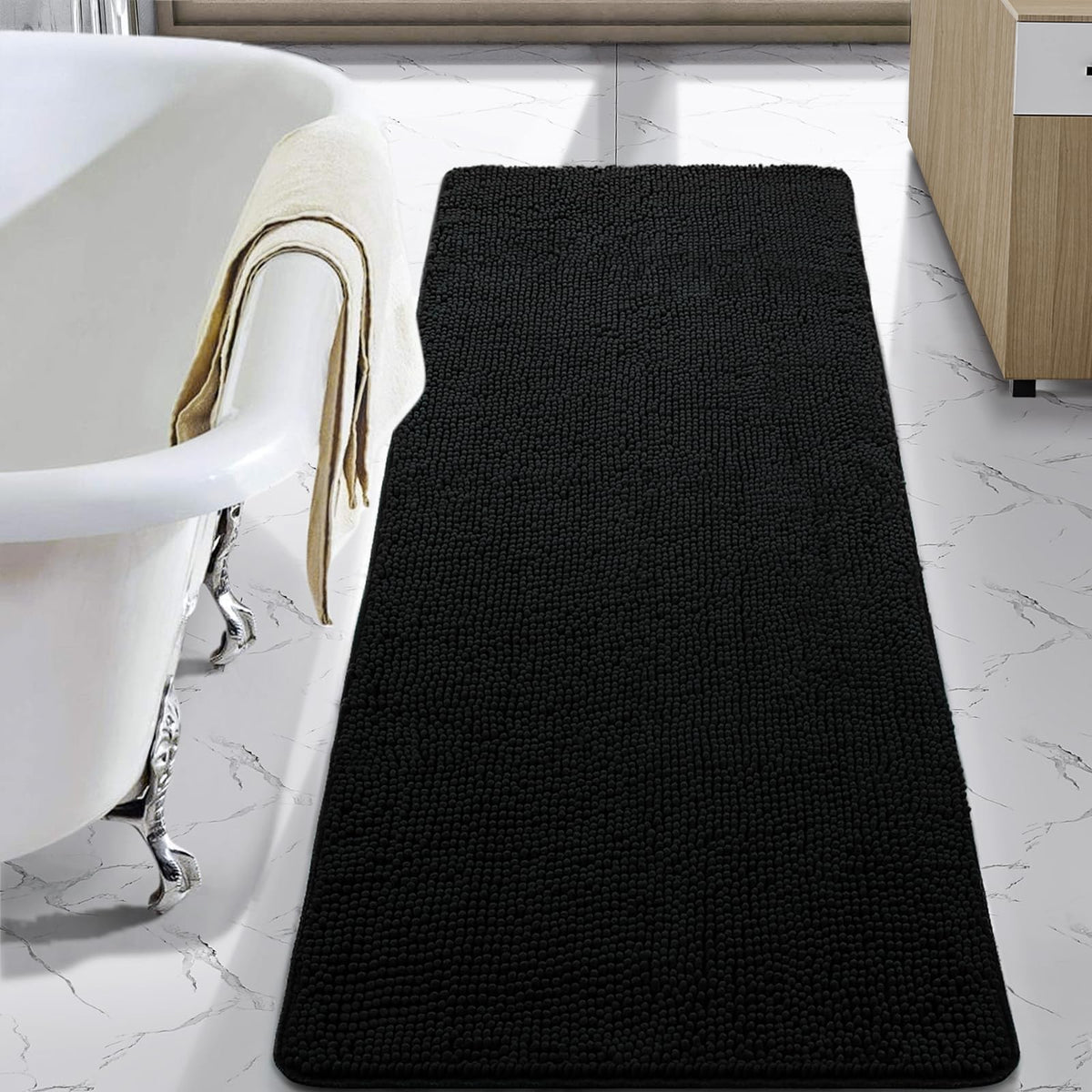 LOCHAS tapis de bain face avant noir apportant confort et style